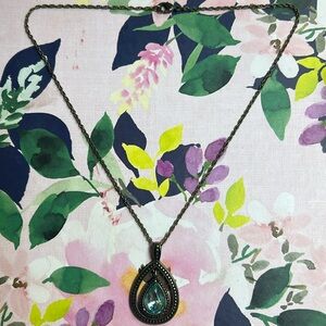 Avon Blessed Blue brass pendant